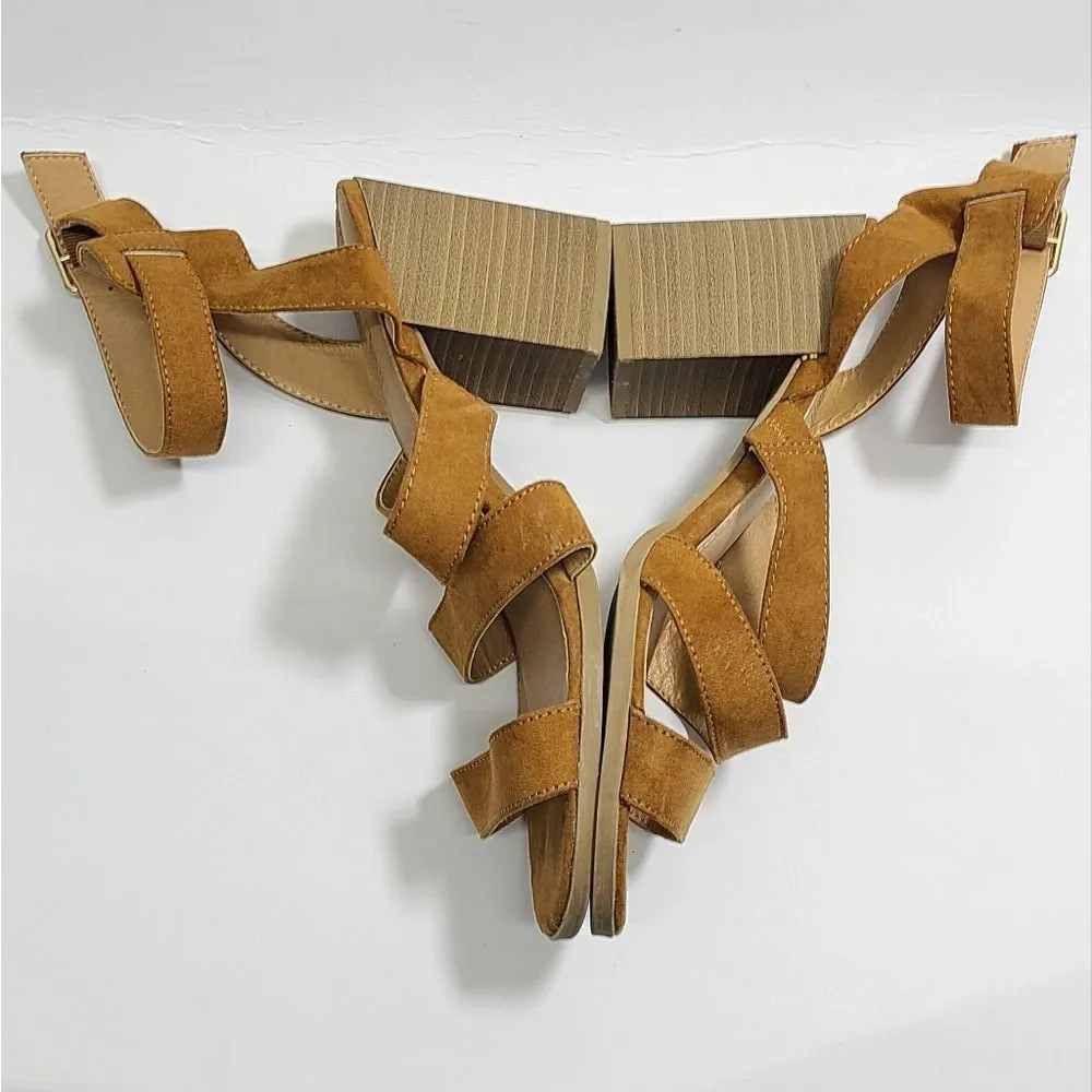 Brash Block Heel Brown Sandals Size 8‎ - Image 4