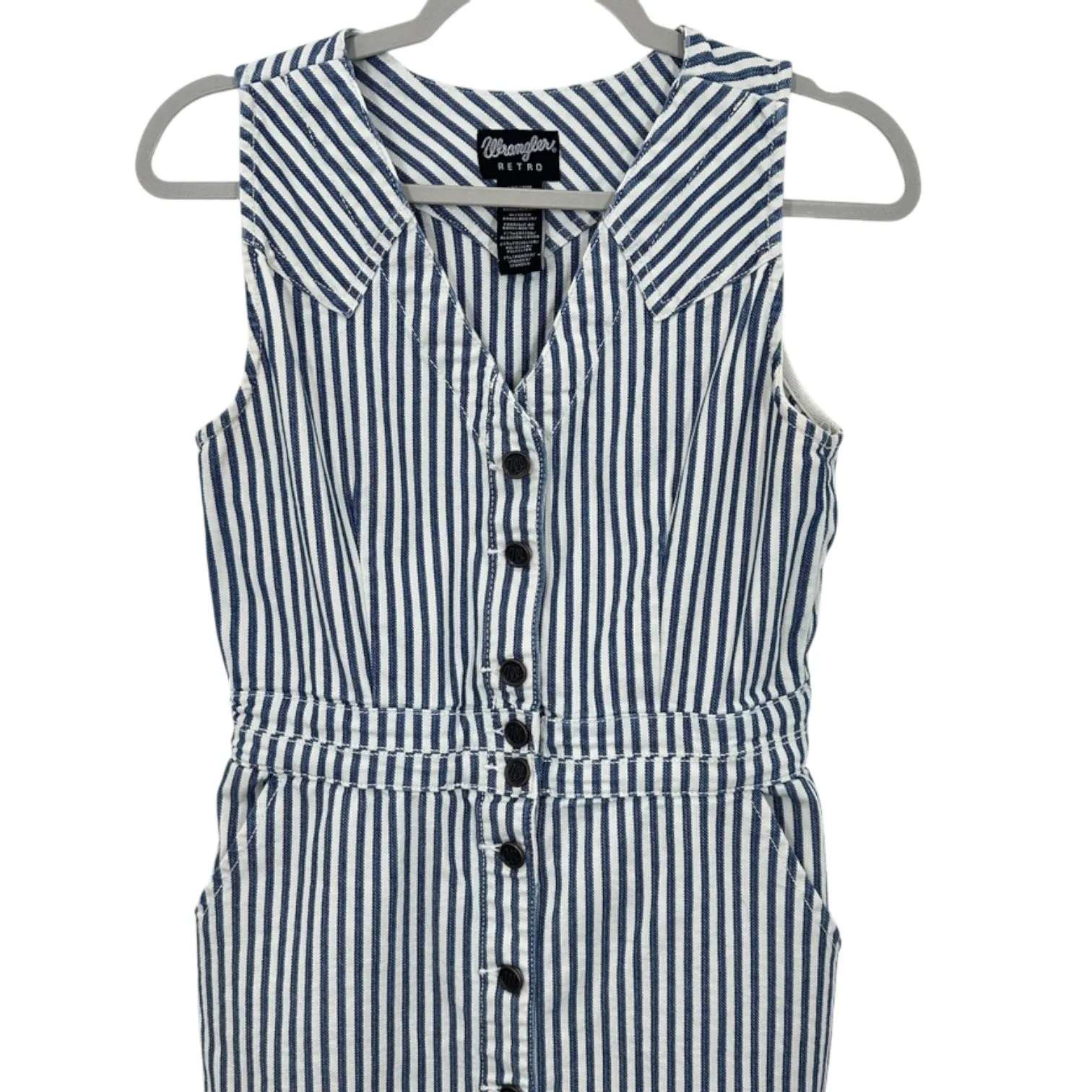 Wrangler Retro Striped Button Front Sleeveless Dress Western Size S Western - Image 2