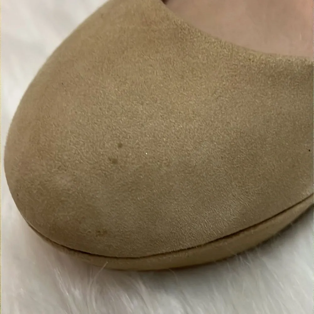 Steve Madden Cake Suede Nude Heels with Rhinestone Bow Size 7.5 B-25 - Image 11