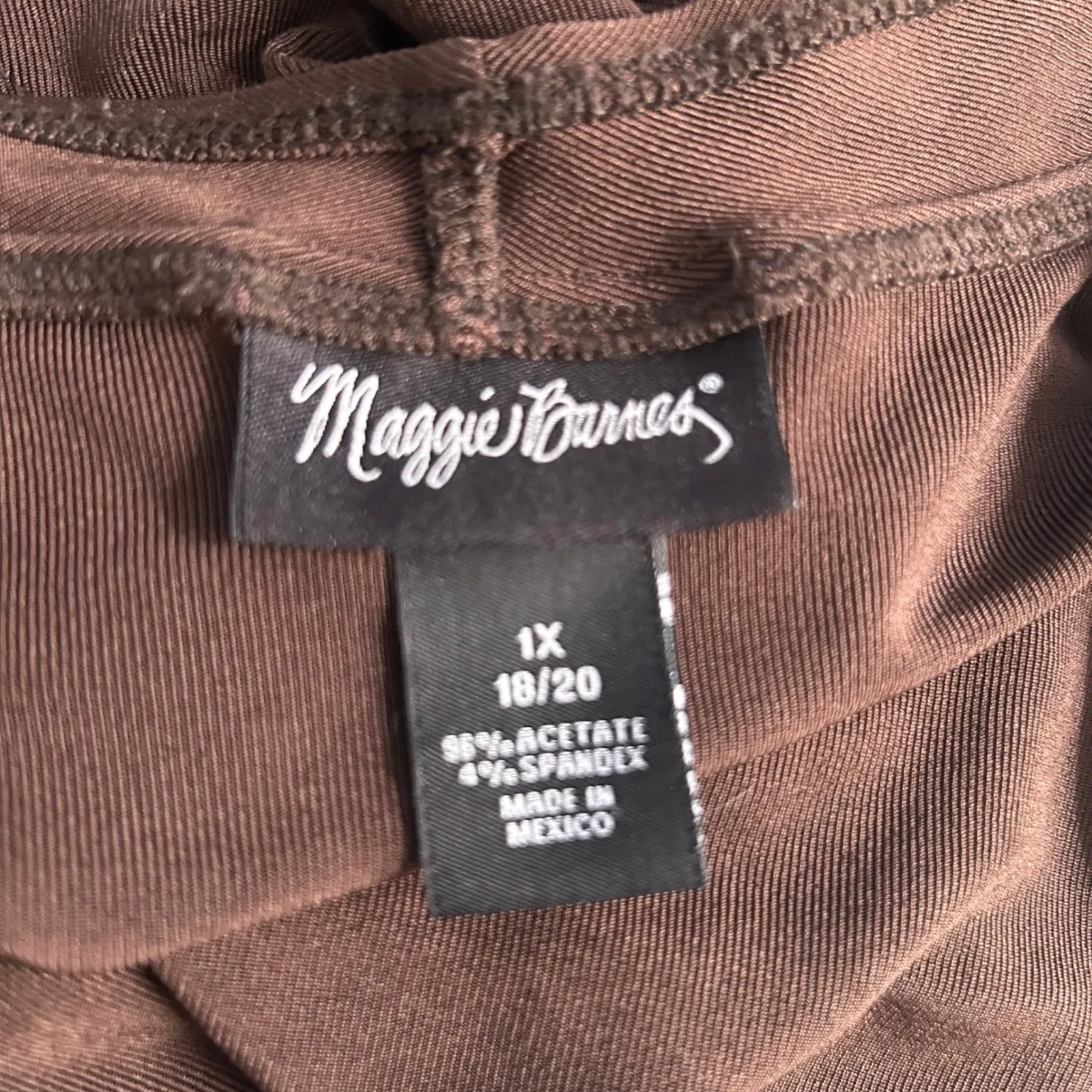Maggie Barnes Cardigan Sweater Brown 1X - Image 7