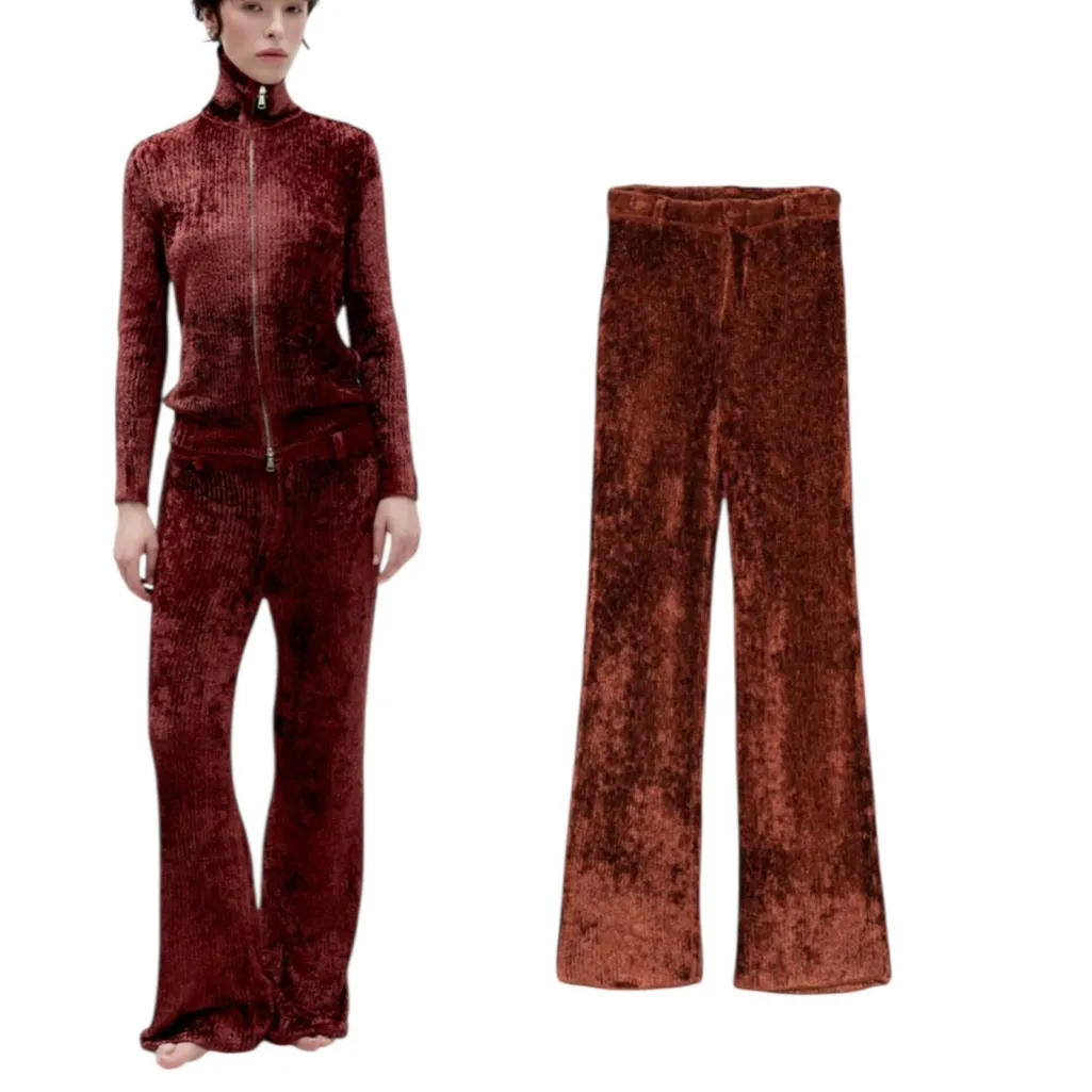 NWT Aya Muse Chenille Cyro Pant in Rust Size S Brown - Image 2