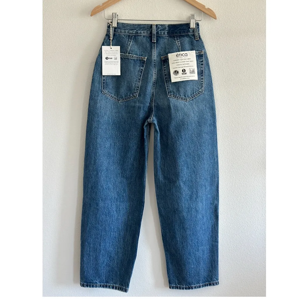 Ética Iris Relaxed Barrel Jean in Basalt, Size 24 Blue - Image 10