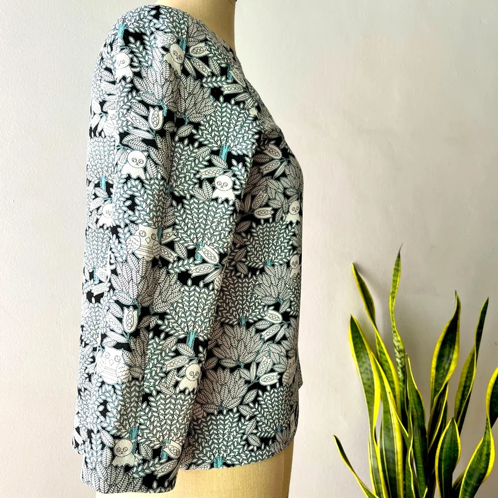 Anthropologie: Paul & Joe Sister Cat & Owl Blouse•Sz 2 - Image 2