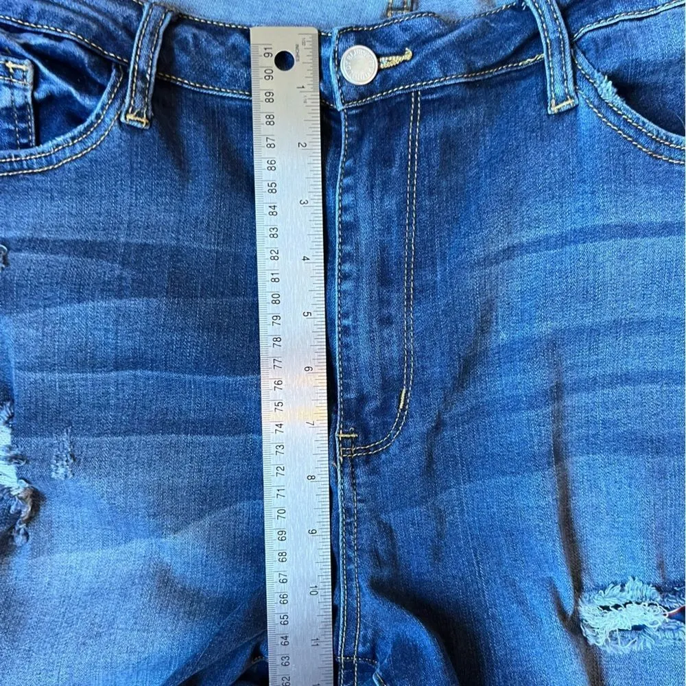 Judy Blue Mariah Distressed Serape Patch Skinny Fit Denim Jeans - Image 9