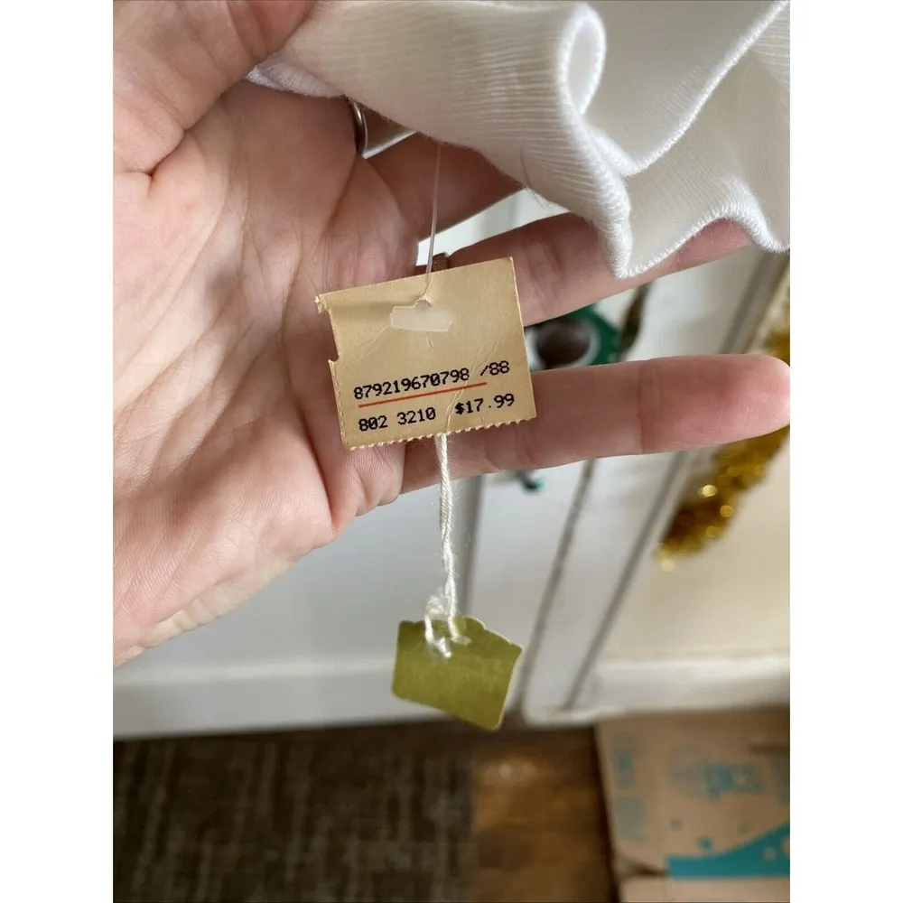 BJ Frog Sweatshirt Men’s Size L Snow Bunnies Print White CrewNeck 80s DEADSTOCK Size L - Image 5