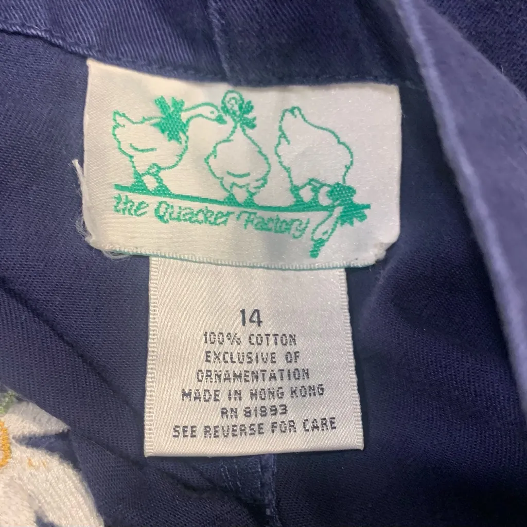 Quaker Factory Navy Jumper Dress “He Loves Me Not, He Loves Me” Size 14. 2551 Blue - Image 6