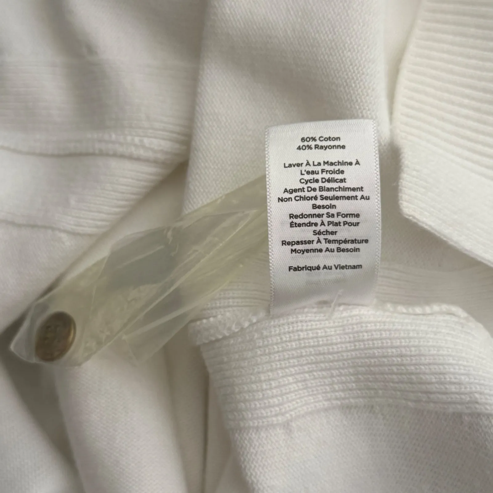 Talbots Girlfriend Cardigan Sweater Size XL White Preppy Old Money Minimalist - Image 9