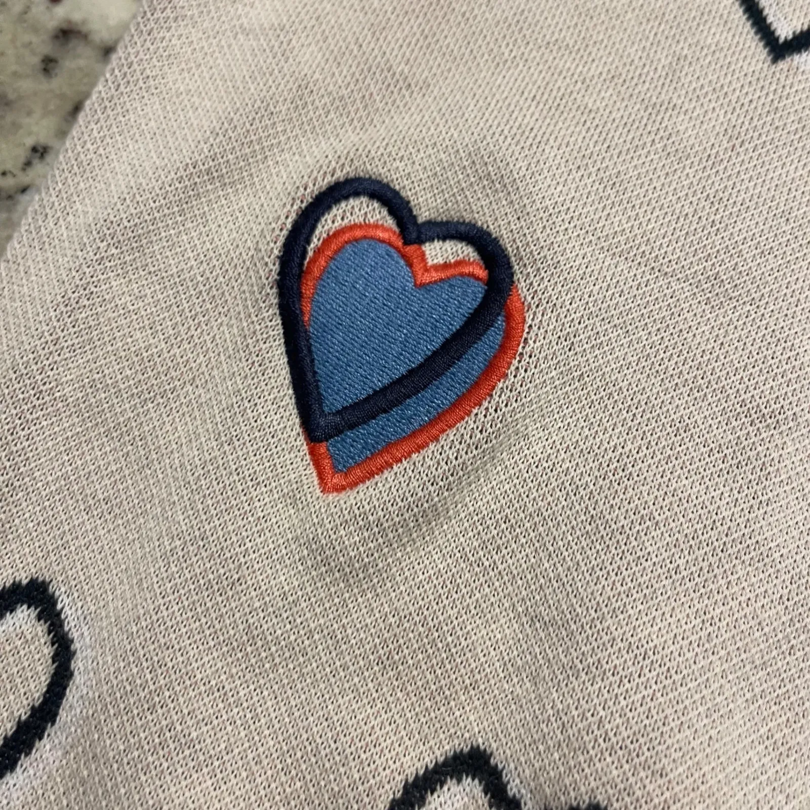 Roller Rabbit‎ Hearts Sweater Knit Top Cream Black Pink Women's Size Small - Image 3