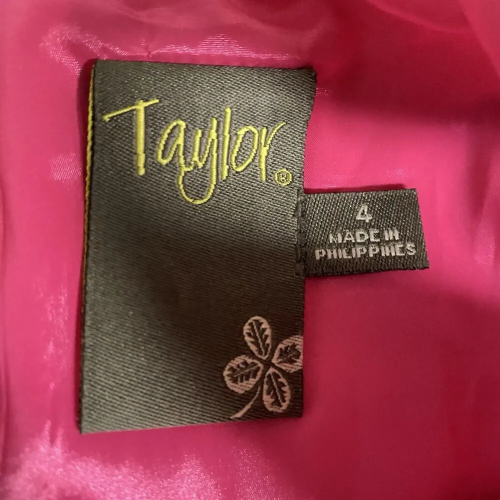 Taylor Tea Sleeveless Pink Roses Sheath Dress Sz 4 Casual Floral Church Workwear - Image 9