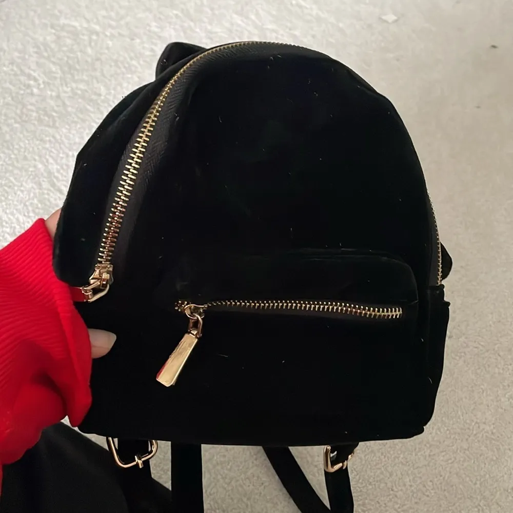 Cutest Black Velvet Forever21 Used Mini Backpack - Image 6