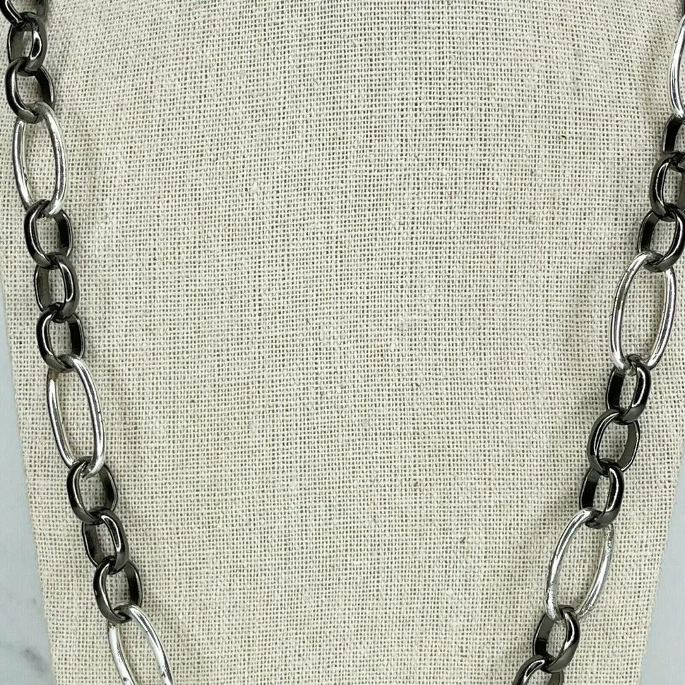 Liz Claiborne Open Oval Long Chain Link Necklace - Image 7