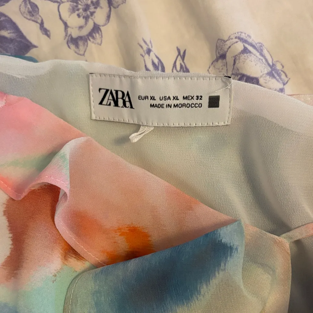 Zara Multicolor Ruffled mini dress - Image 3