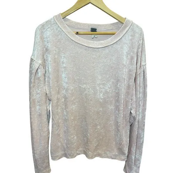 Free People Milan Layering‎ Top Light Pink Blush Pink Crushed Velvet Small - Image 2