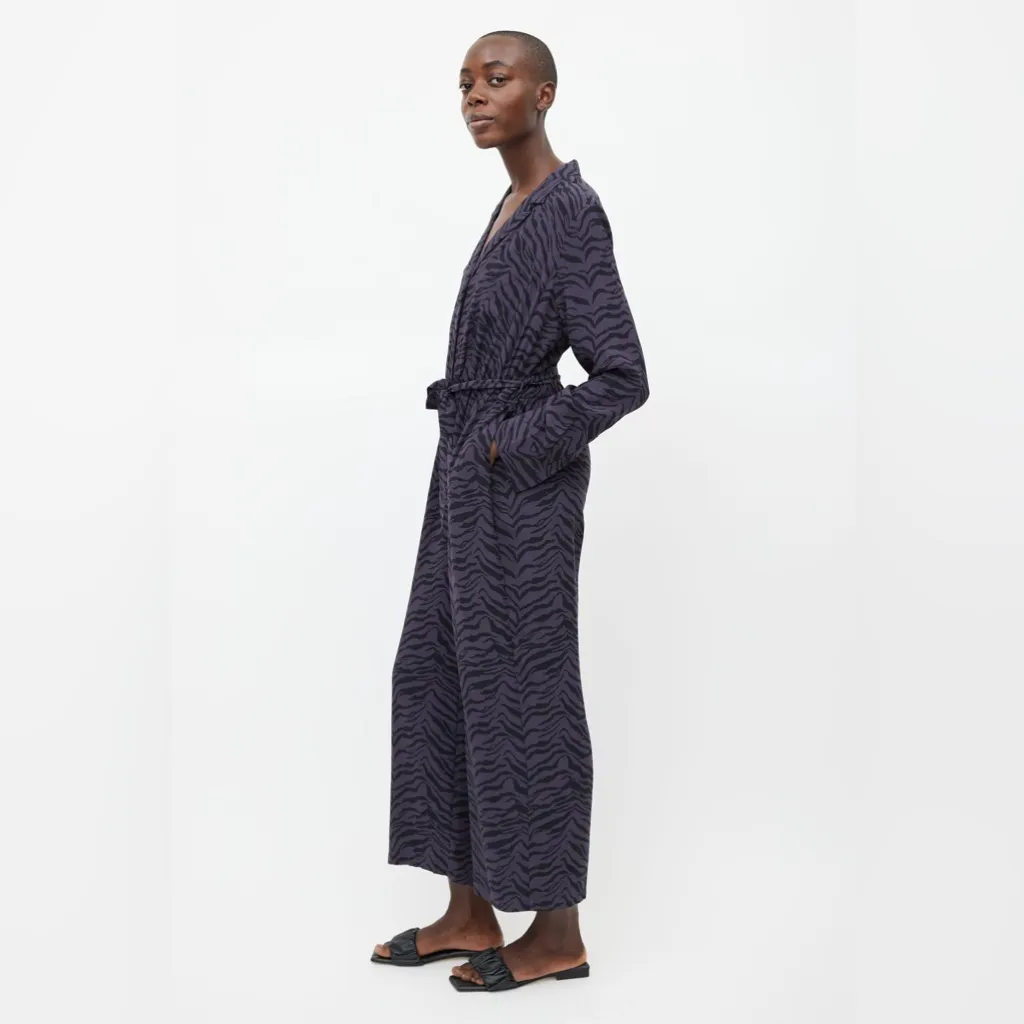 Rails Callan Charcoal Tiger Stripe Print Cropped Wide Leg Jumpsuit - Image 5