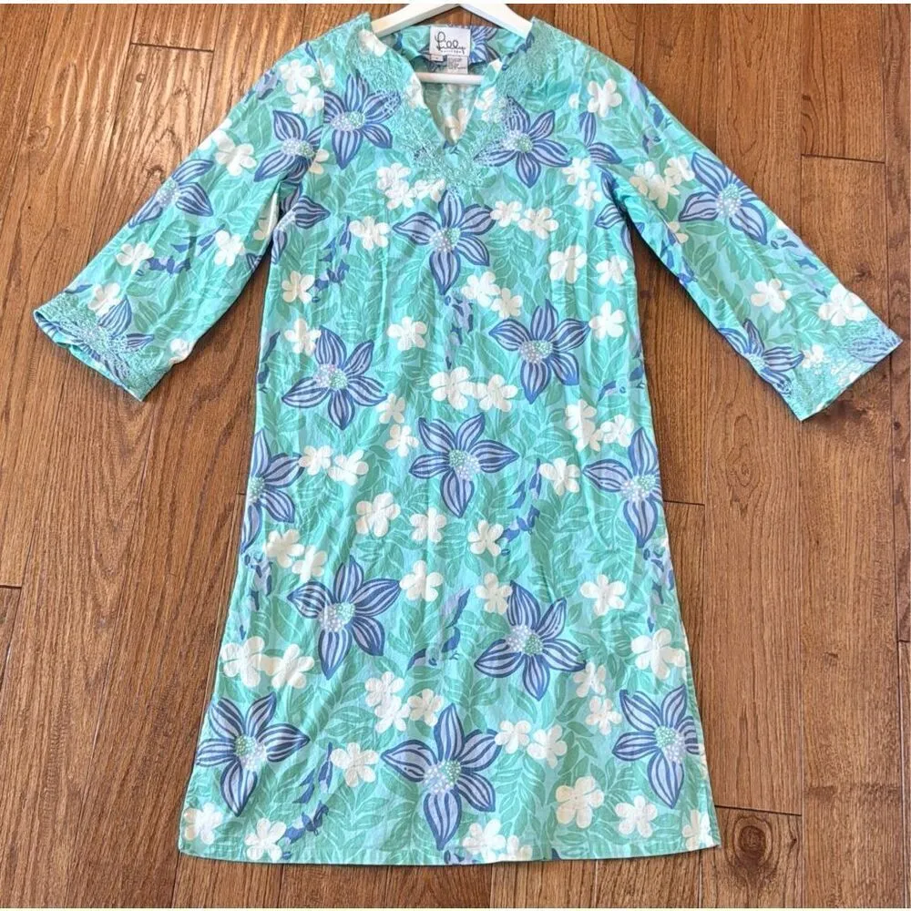 Lilly Pulitzer Vintage cotton embroidered notch neck dress small - Image 9
