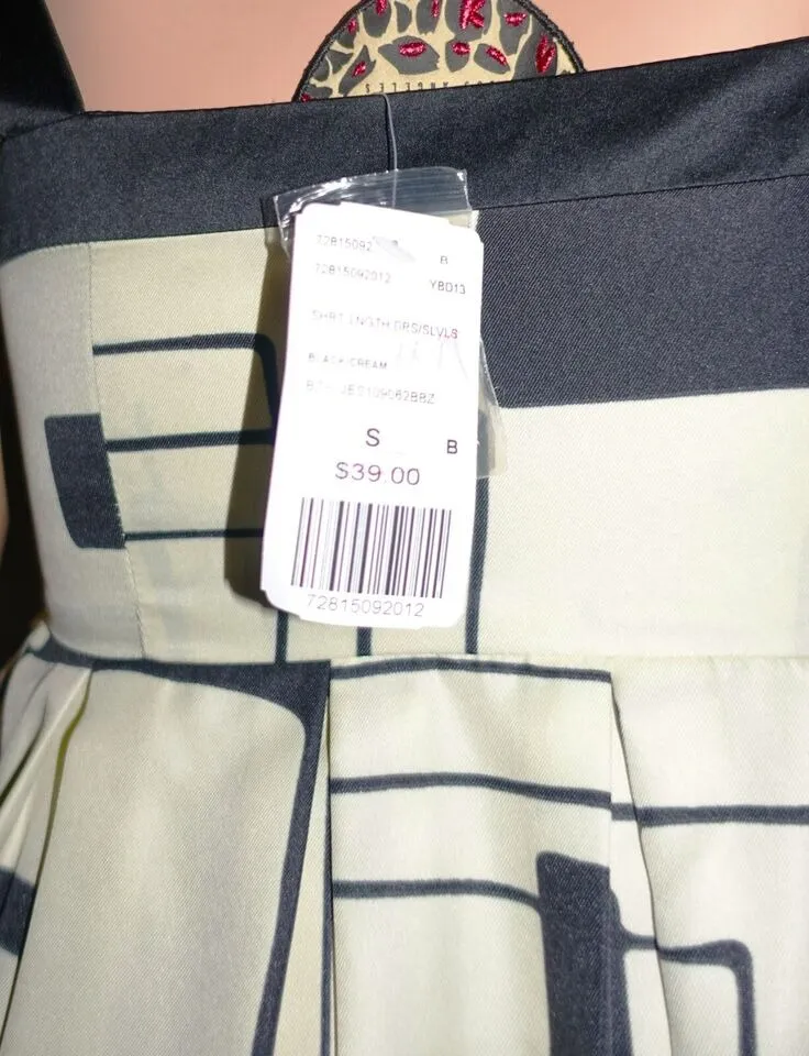 Twelve by Twelve Los Angeles Black Cream Bubble Dress S - Image 7