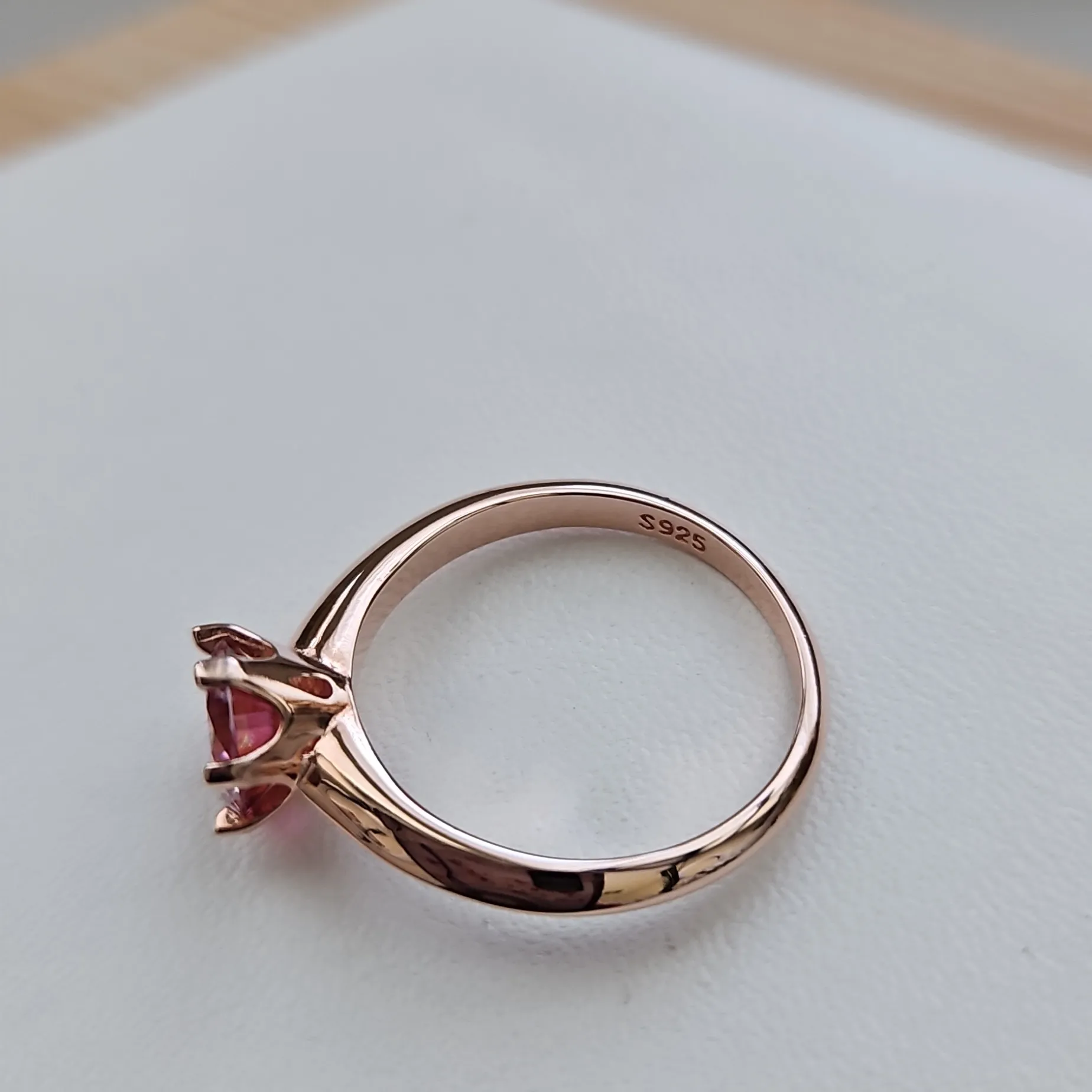 1ct Pink Moissanite, Rosegold. Size 6 - Image 6