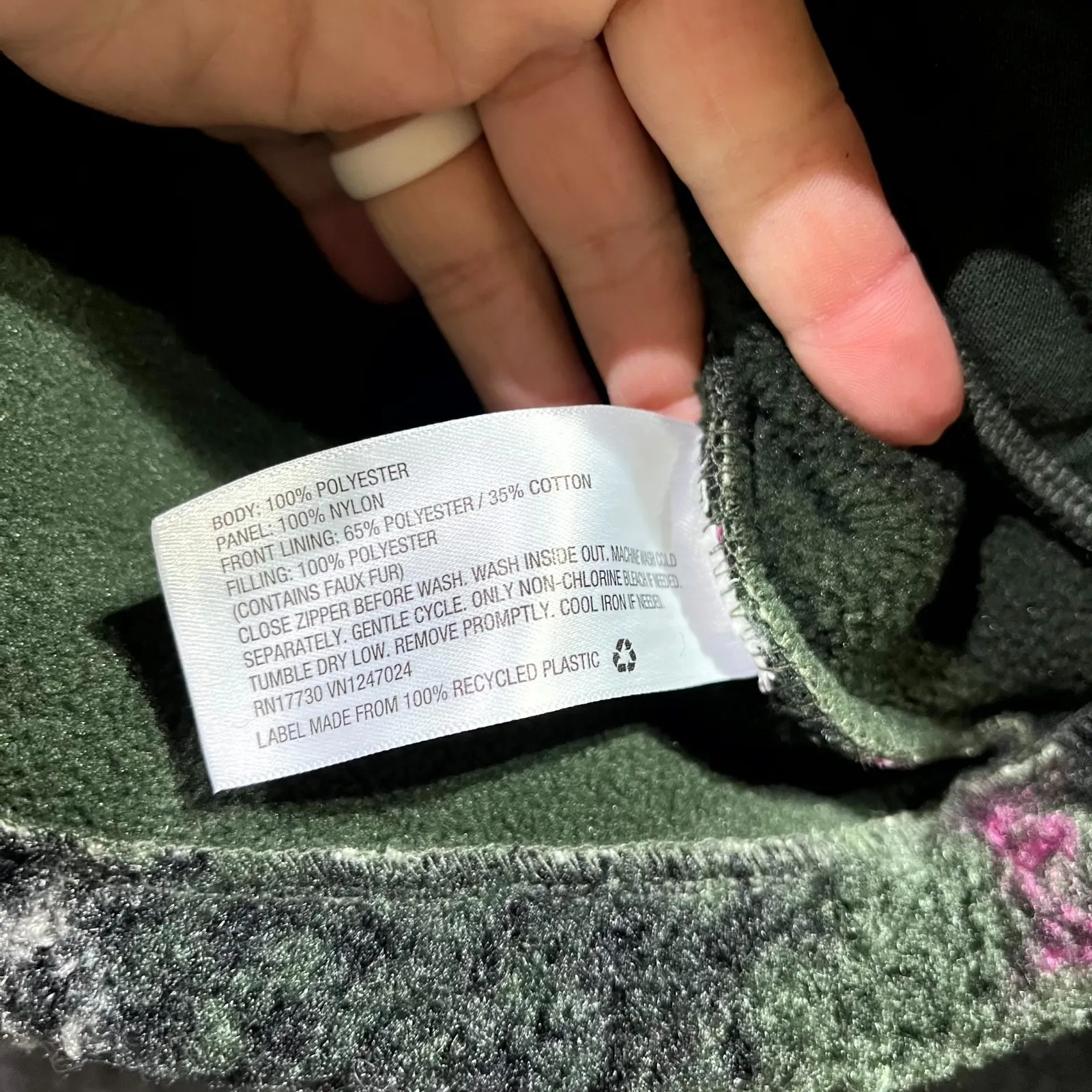 Joy Lab Sherpa Sweatshirt Womens Small Multi Camo Print Half Zip Raglan Sleeve - Image 4