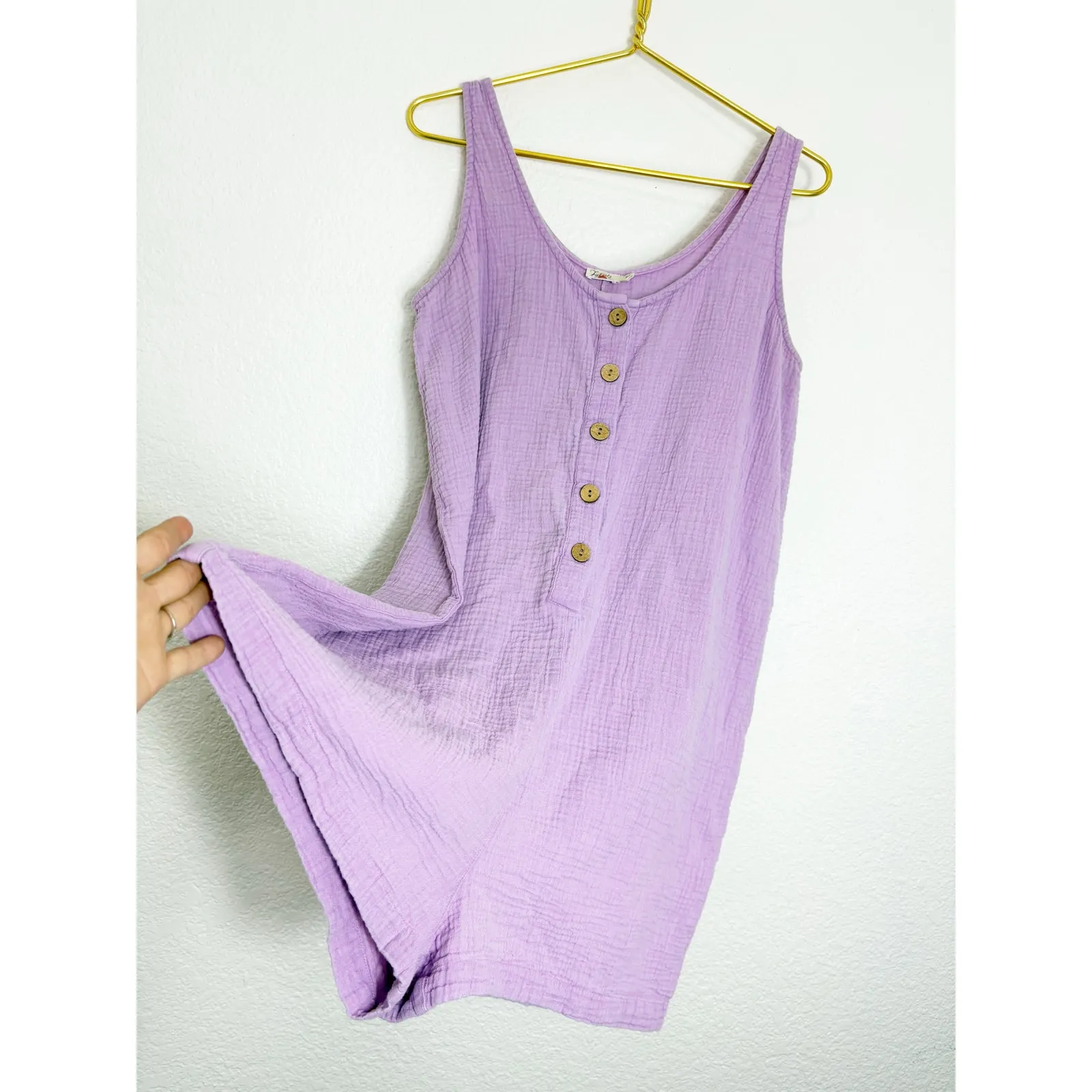Faherty  Dream Cotton Gauze Jamesport Romper In Nirvana Size Medium Purple - Image 11
