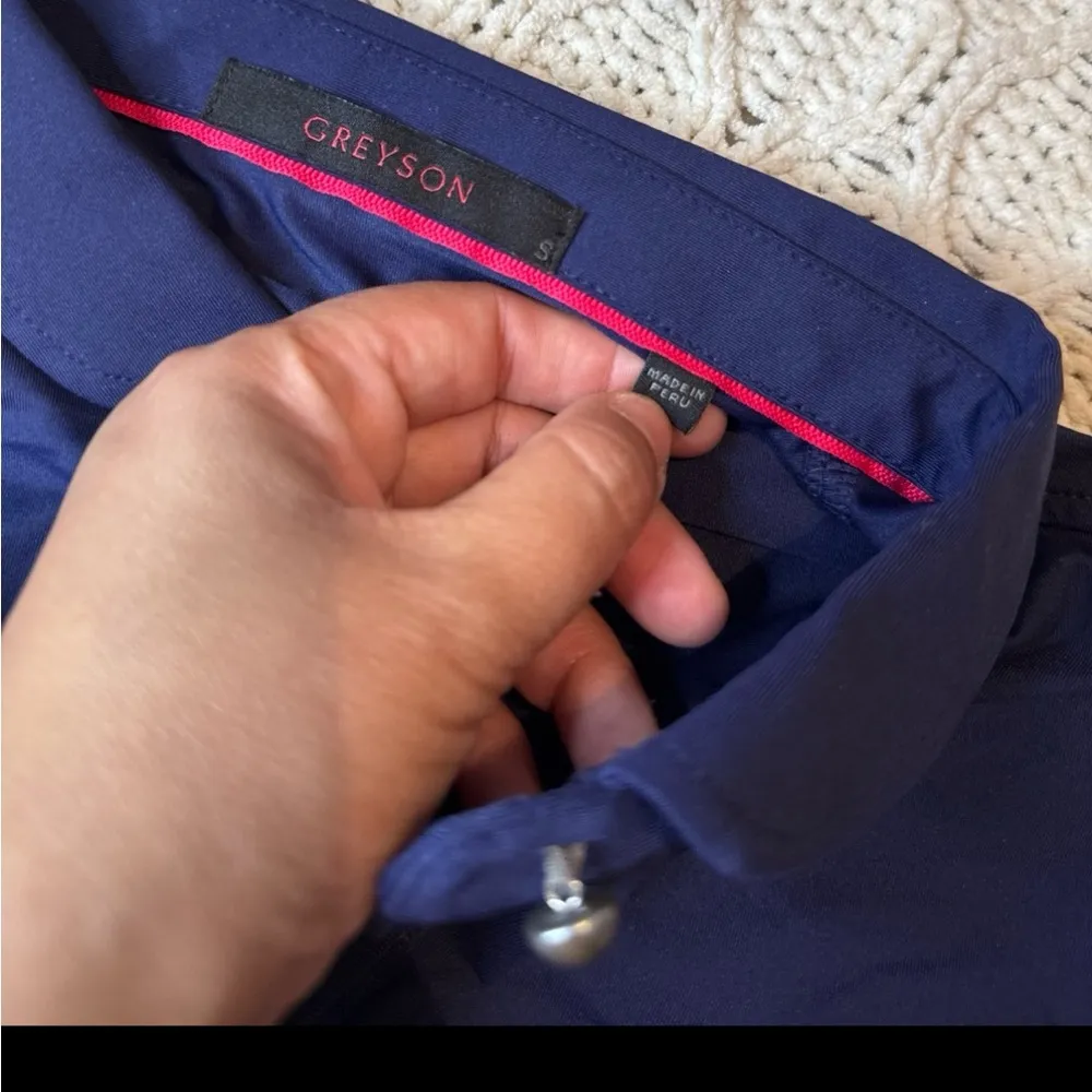 Greyson Navy Blue Polo Shirt with Logo size S - Image 4