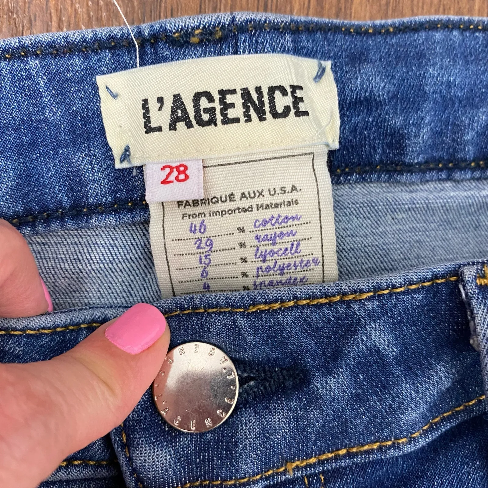 L'agence Distressed Margot High-Rise Light Breeze Cropped Skinny Jeans 28/6 - Image 8