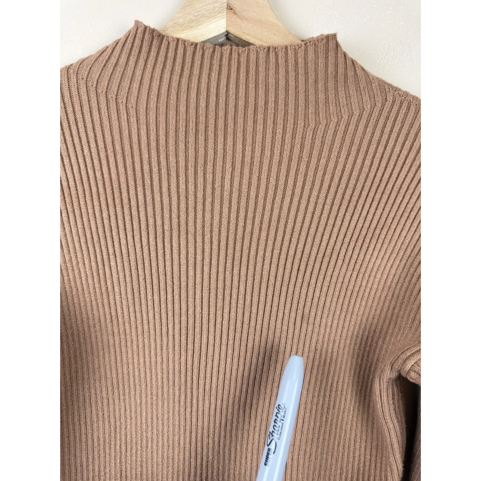 Vici Sweater Dress Women’s Tan Oversize Balloon Sleeve Size XS - Image 5