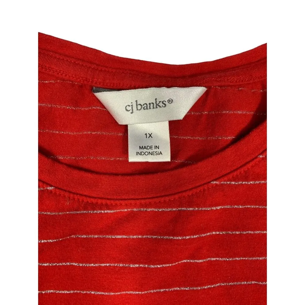 C.J. Banks Women's Red & Silver Top - Image 3