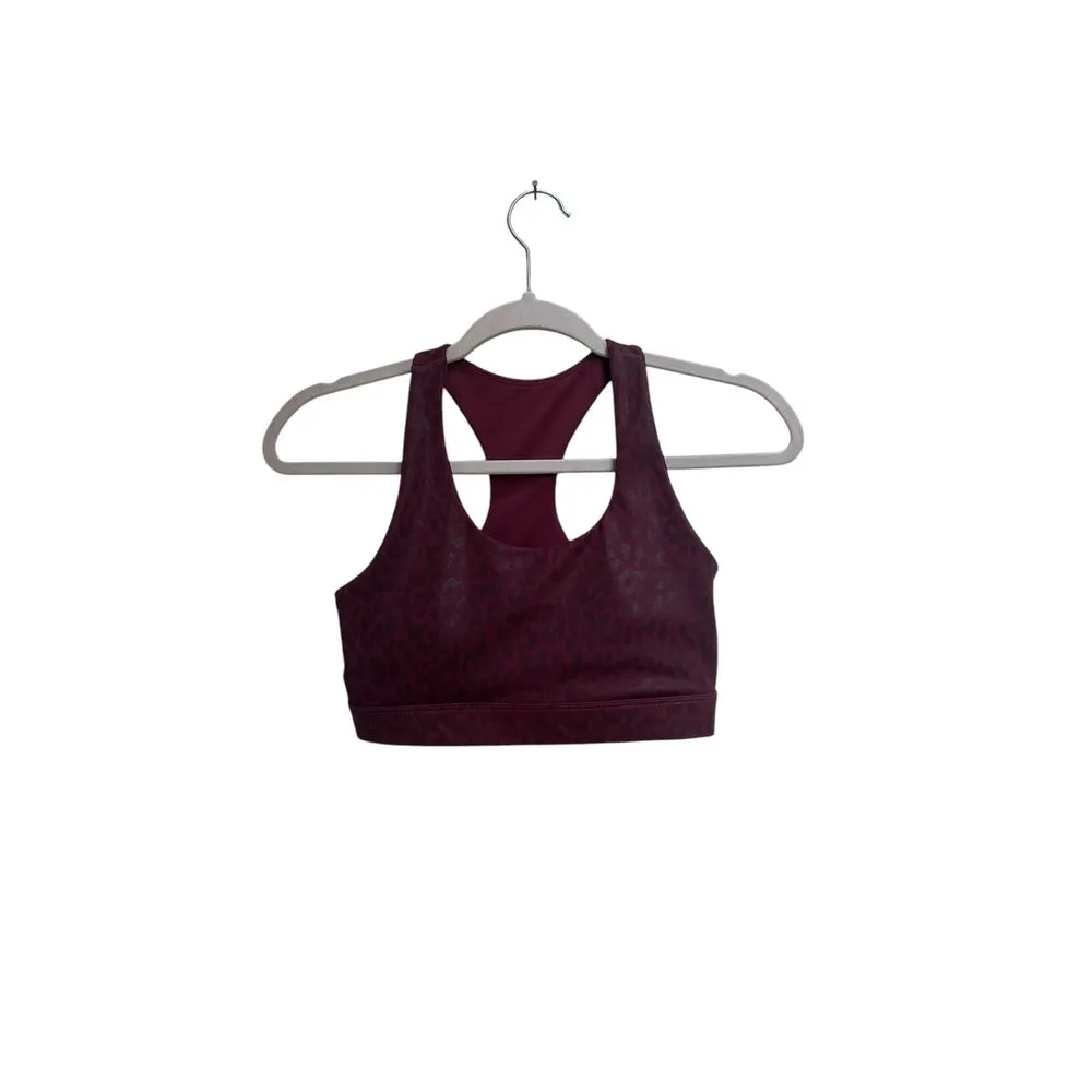 Anthropologie Allfenix Liquid Leopard Sports Bra (2) Maroon & Teal Size Small‎ - Image 7
