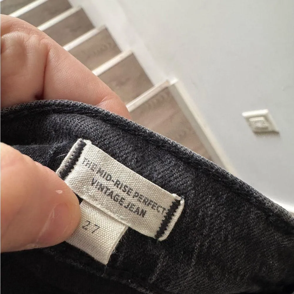 Madewell The Mid-Rise Perfect Vintage Jean in Black Lunar Wash - Image 8