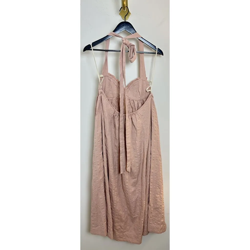 FREE PEOPLE Poppy Cotton Seersucker Midi Dress in Sweet Nothings Size X-Small - Image 5