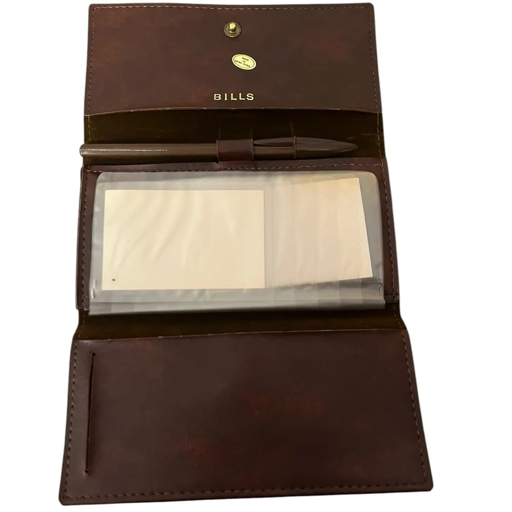 Vintage Star Brand Dark Brown Leather? Trifold Wallet Made in Hong Kong Classic - Image 8
