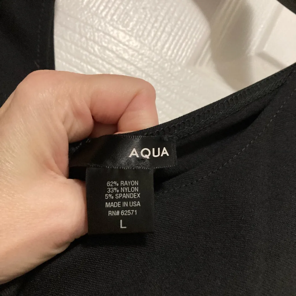 Aqua Black Sleeveless Fit & Flare with Fishnet Lace Dress - Image 2