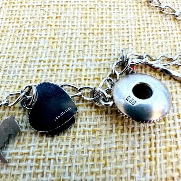 Vintage Sterling Charm Bracelet 9 Charms Life Story 7” 17.83g‎ Silver - Image 3