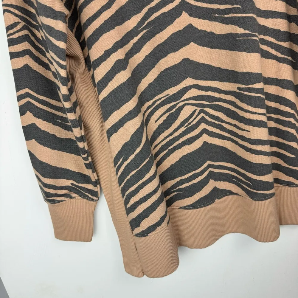 Aerie Good Vibes Oversized Sweatshirt Sz Small Side Slits Animal Tiger Print - Image 15