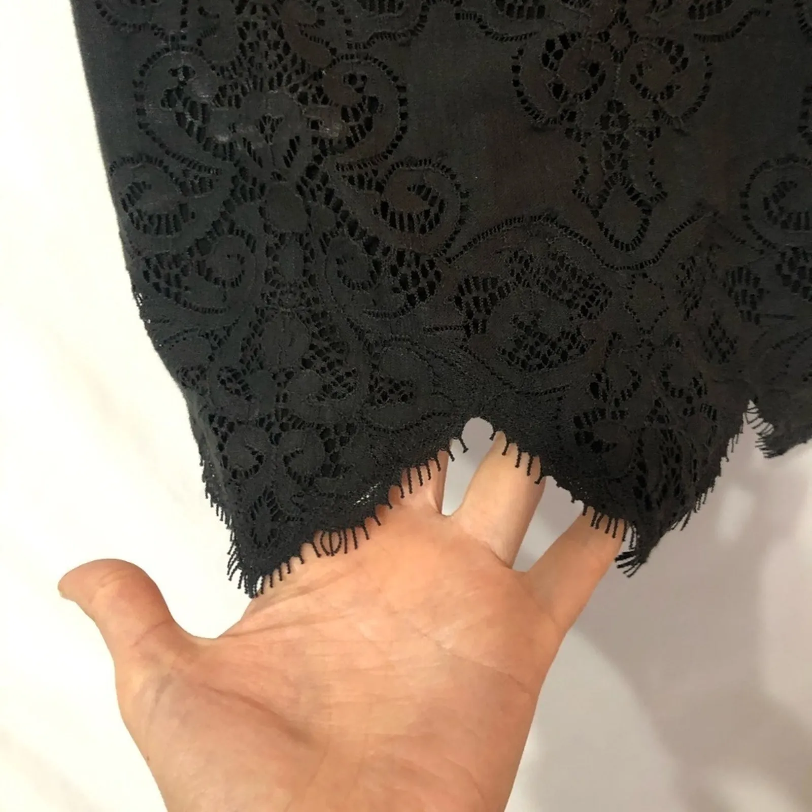 For Love & Lemons Black Lace Bodycon Ilusion Dress Womens XS Cocktail Mini - Image 6