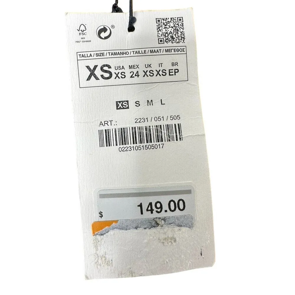 Zara Basic Z1975 Denim Dark Green Long Military Jacket w/ Patches Women's XS New - Image 5