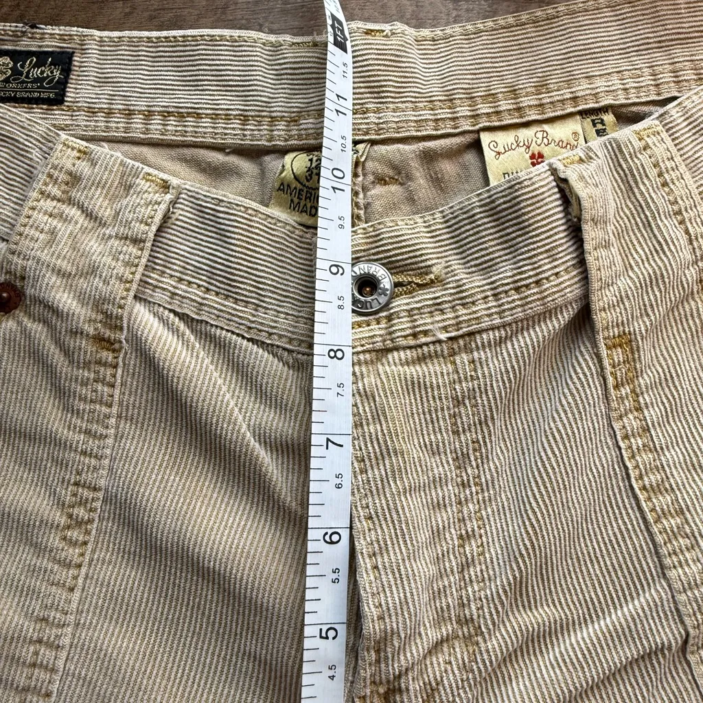 Lucky Brand Womens Beige Corduroy Low Rise Y2K Pants 12 31 Straight Leg Cargo - Image 12
