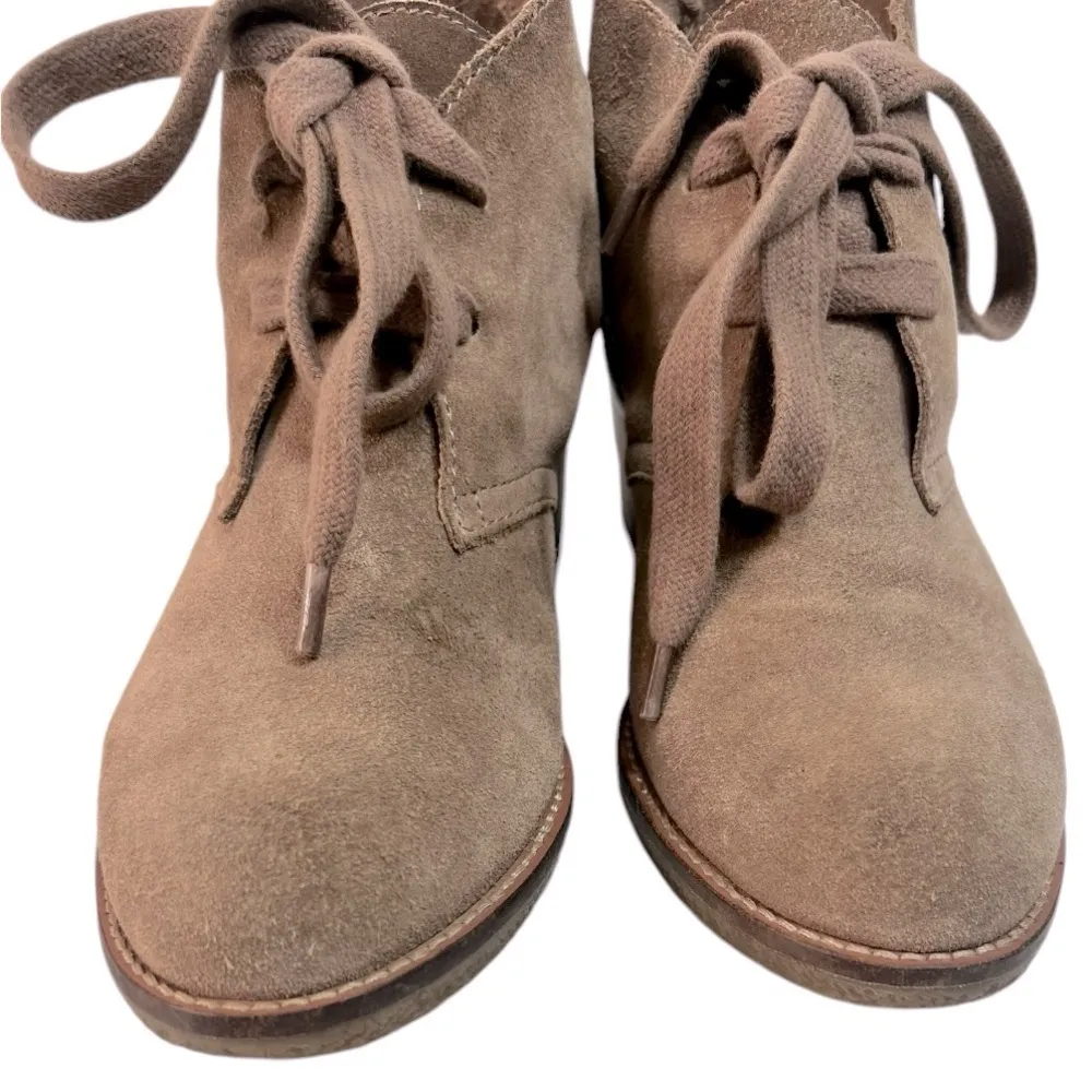 Dolce Vita Women's Goodwyn Suede Heeled Lace Up Booties Tan‎ Size 8.5 Tan - Image 9