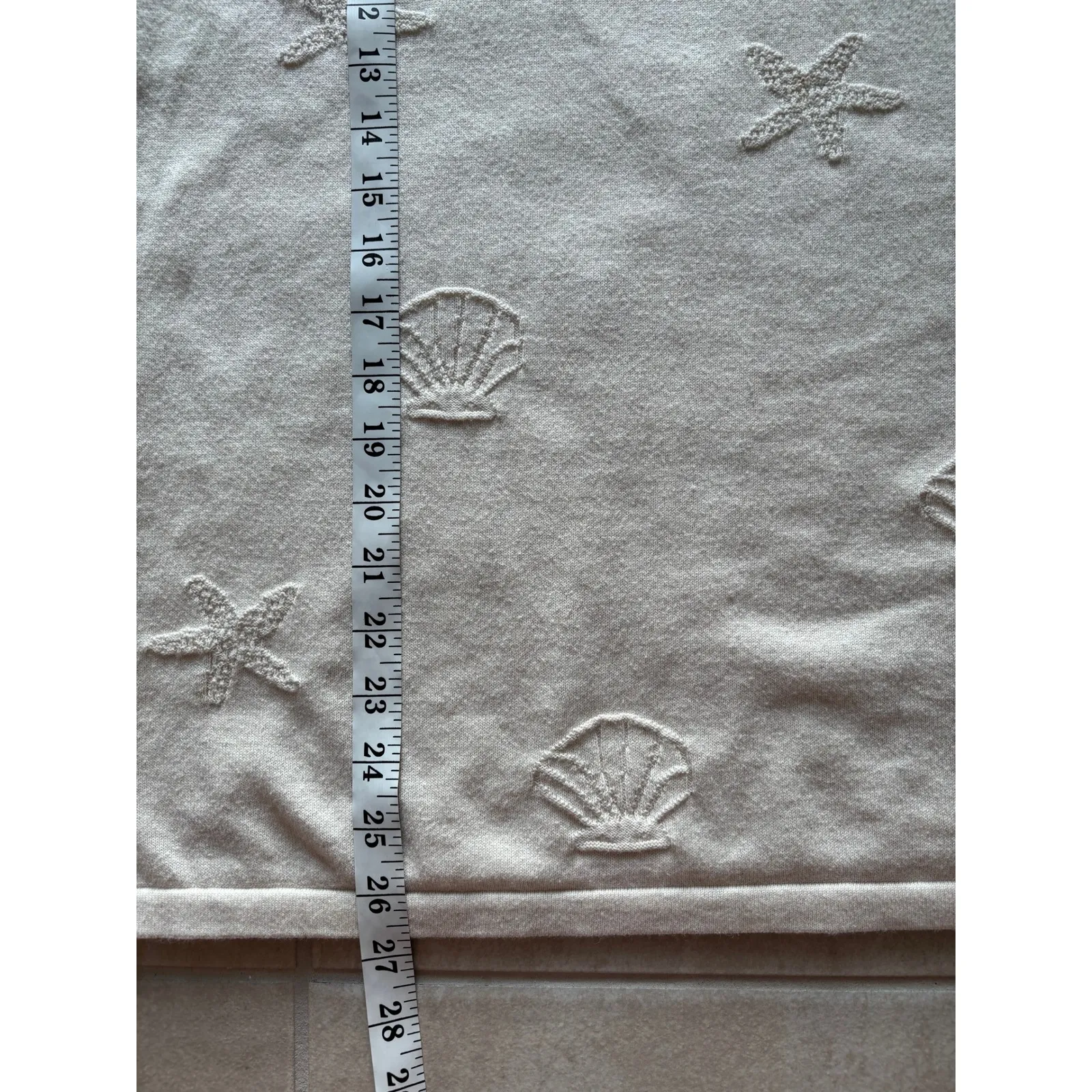 Talbots Sweater Women Large Cream Cotton Seashell Nautical Preppy Coastal Beachy - Image 7