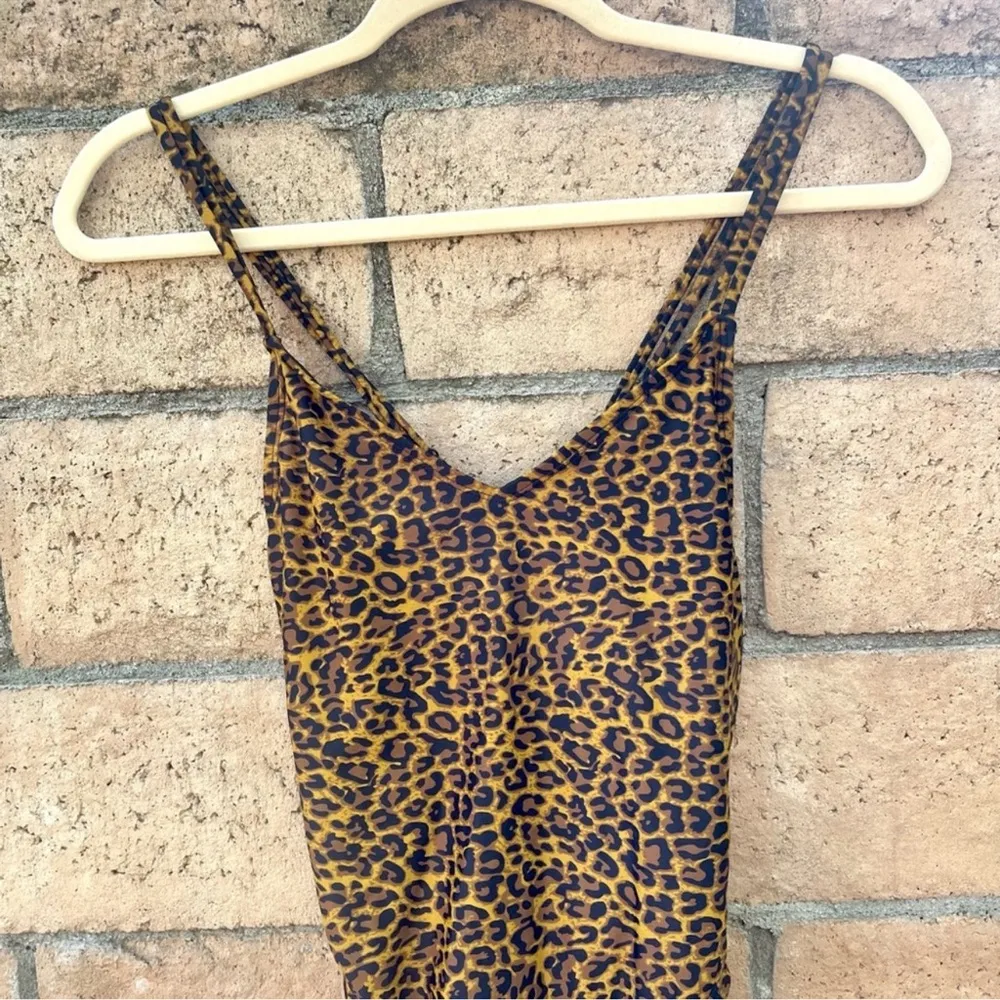 NEW Kendall + Kylie Brown Leopard Racerback One Piece Bathing Suit Swim XS - Image 5