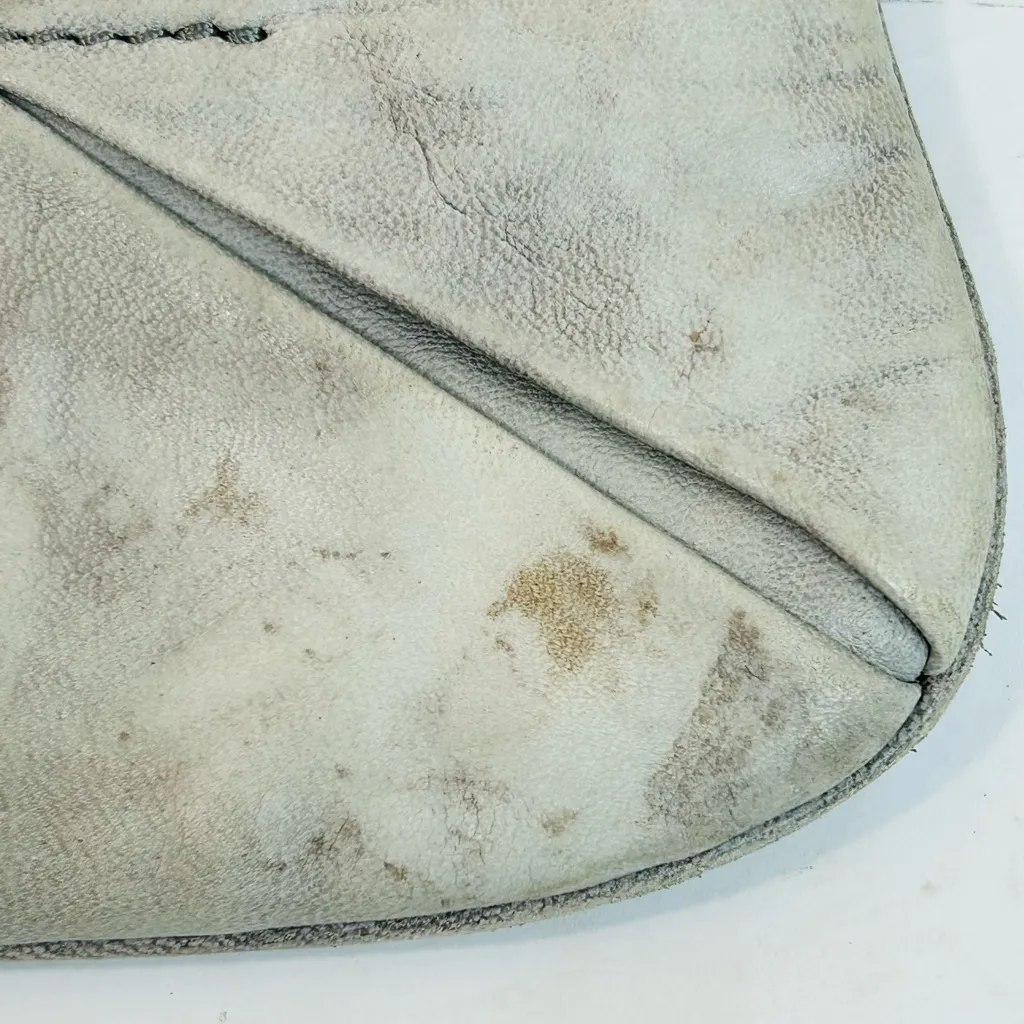 Botkier Grey Leather Looped Small Wristlet Bag RARE Origami Style - Image 10