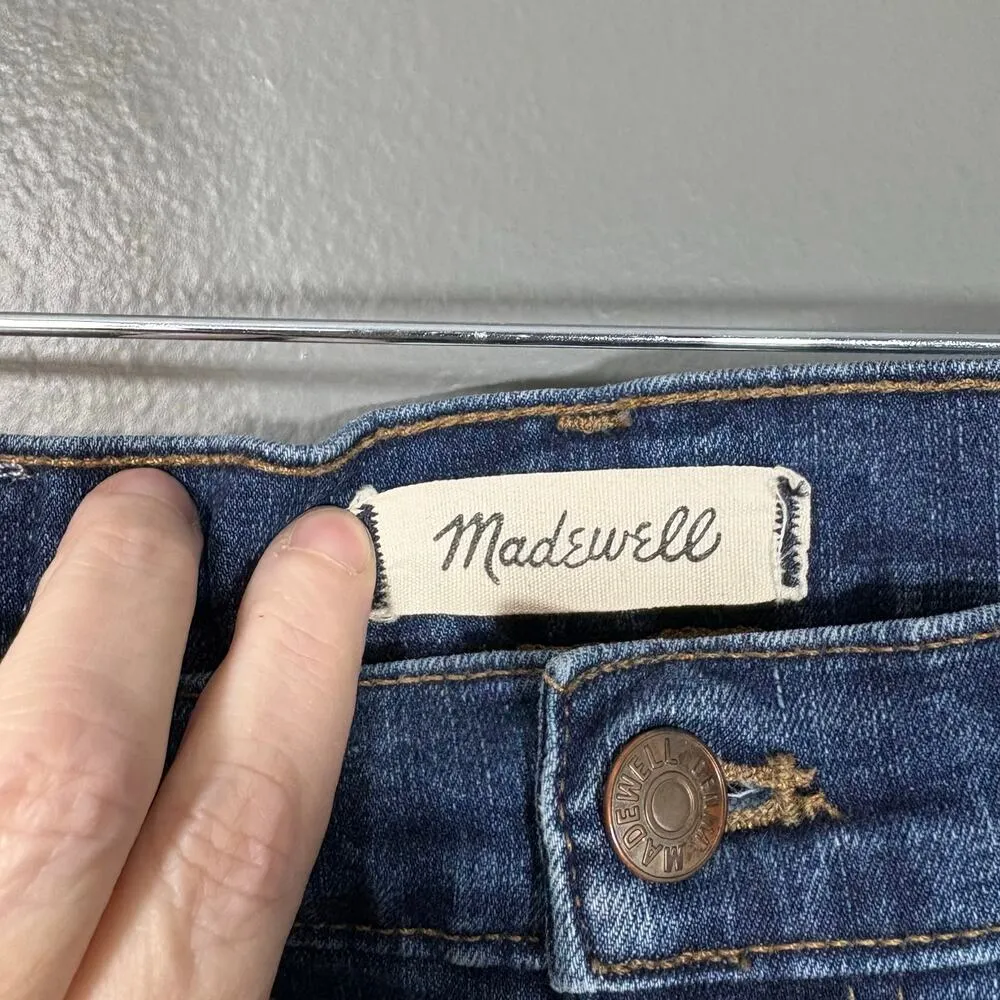 Madewell Women's Button Fly 9" High Rise Skinny Jeans - Size 28 - Distressed Hem - Image 4