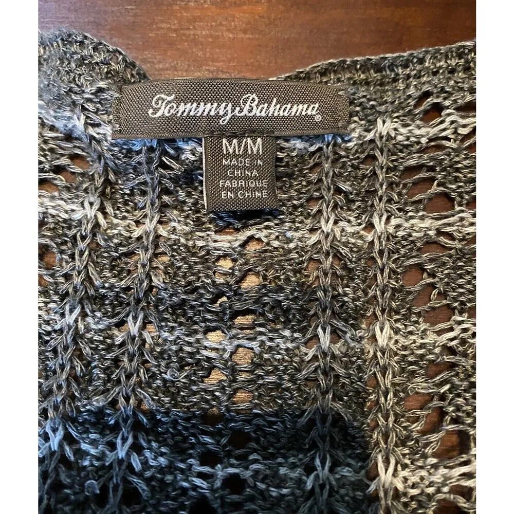 Tommy Bahama Linen Women's Open Knit Cover Up Medium High Low Top Beach Lake - Image 3