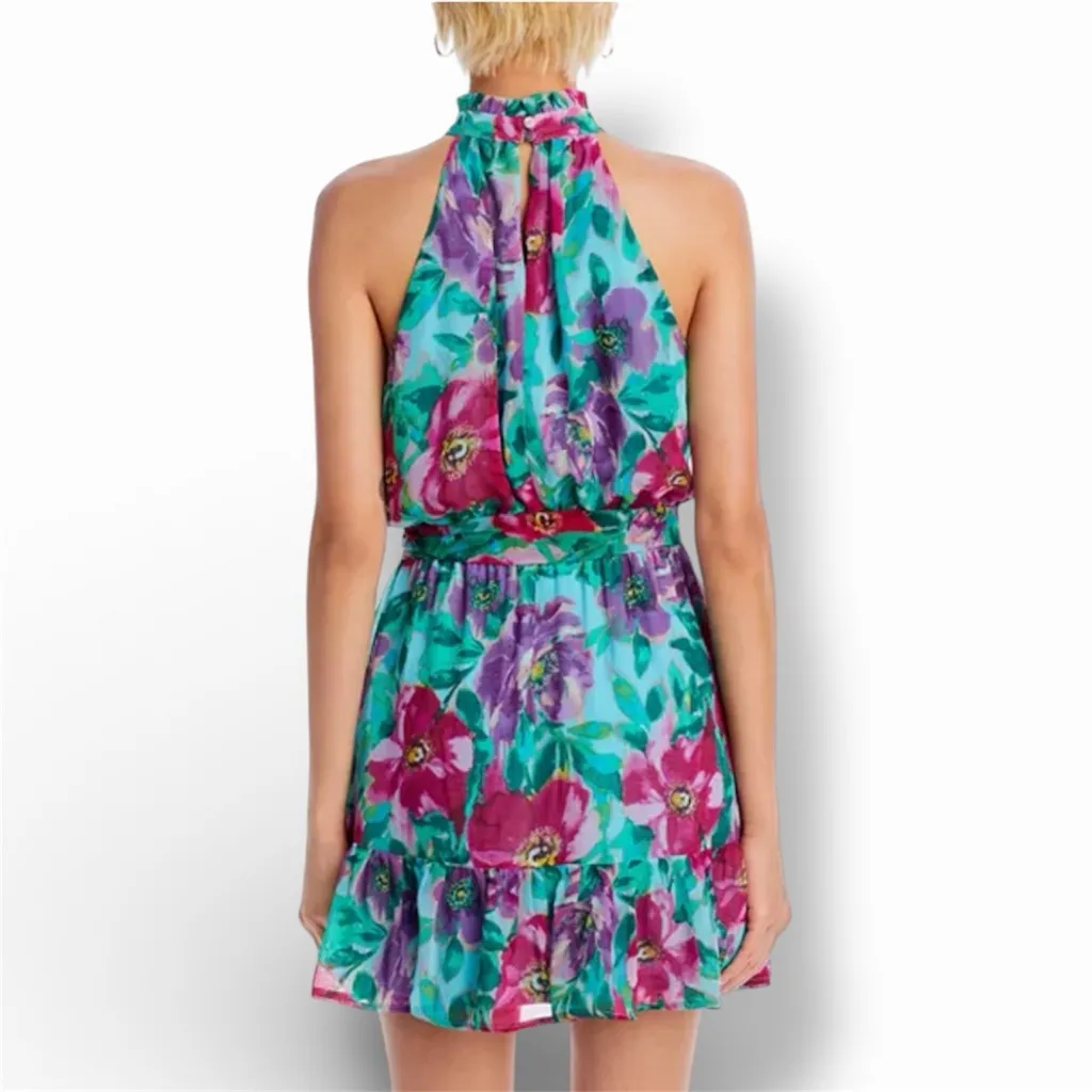 AQUA Bloomingdale’s Poppy Halter Mini Dress CottageCore Fairy Romantic XXL - Image 2