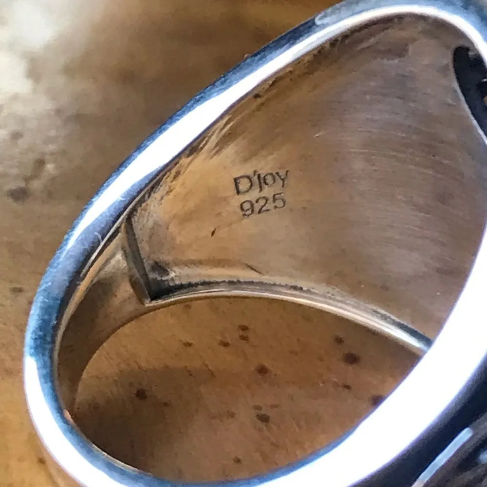 Natural Turquoise Sterling Silver Eagle Ring Size 6 - Image 10