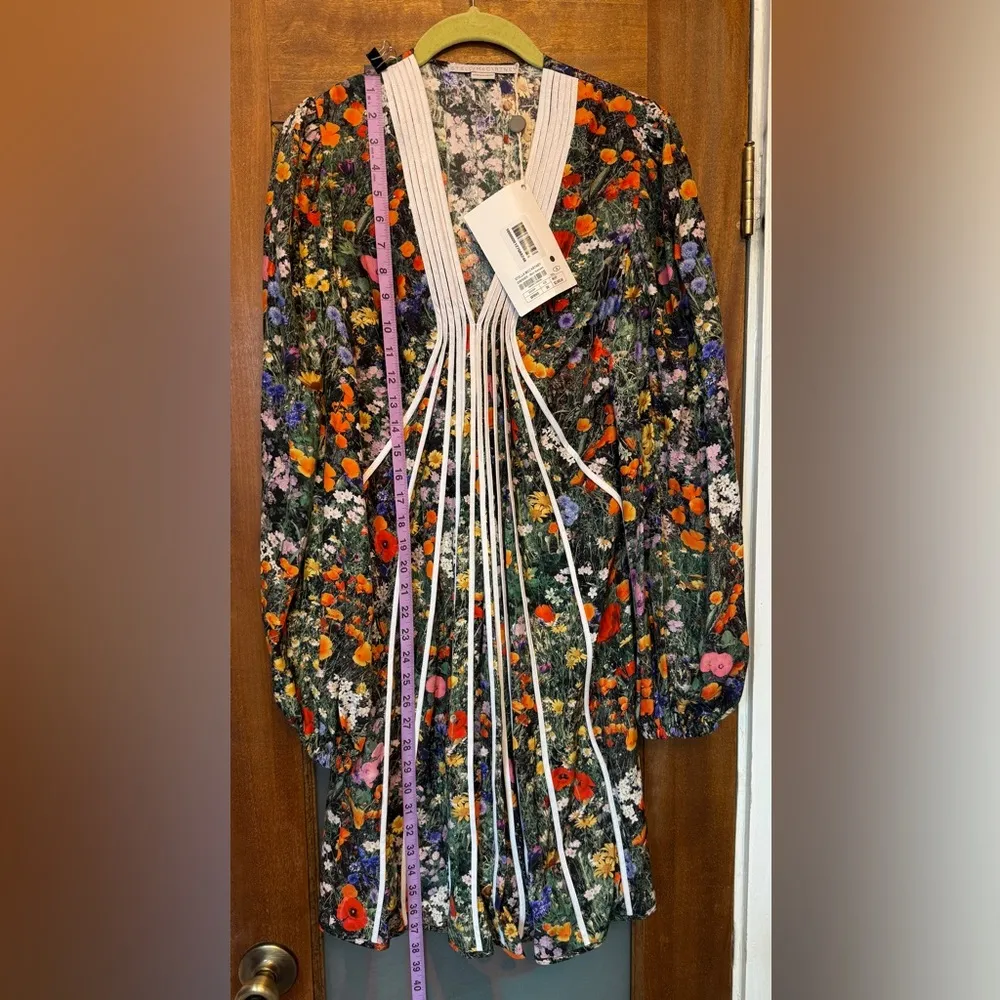 Stella McCartney Rylie 100% Silk Floral Mini Sheath Dress NWT Retail : $2400 - Image 6