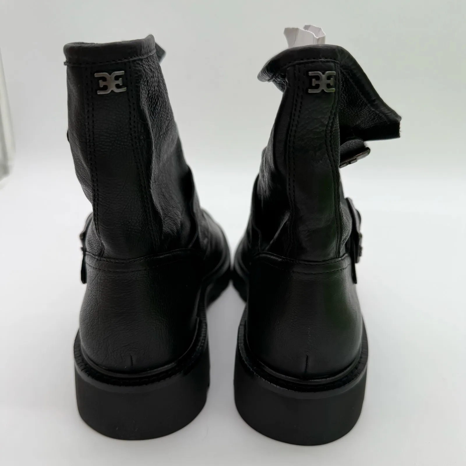 Sam Edelman Kinsley Motorcycle Biker Leather Harness 90s Boot Black NWB 9 - Image 5