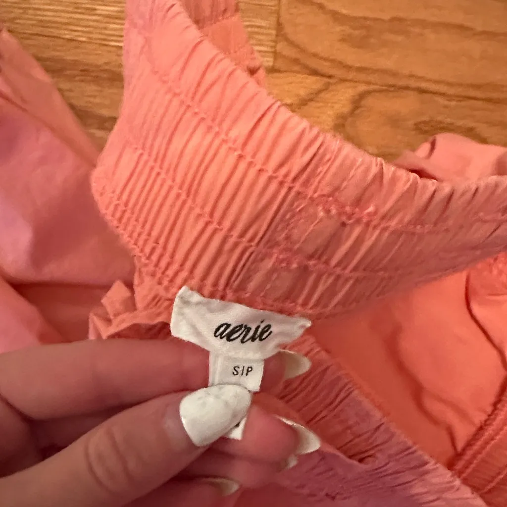 Aerie Peach Smocked Pants - Image 2