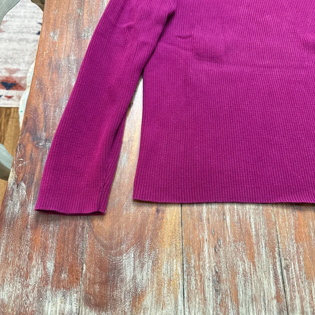 Lauren Ralph Lauren Magenta Fushcia Ribbed Mock Neck Sweater 2X Womens Classic - Image 4