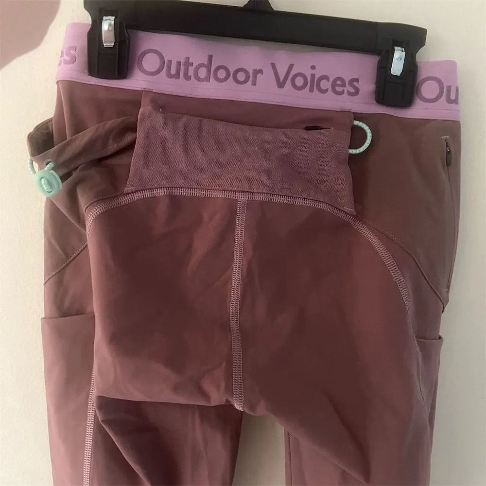 Outdoor Voices Women's High-Waisted Leggings XS Pink/Tan Yoga Running Fi… - Image 5